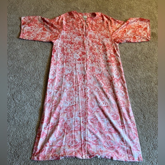 Natori Coral Floral Zip Caftan size xl - Picture 5 of 7